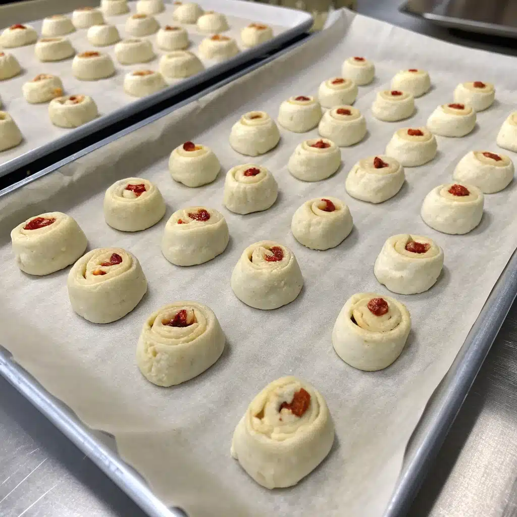 A child's hands helping to fill a pizza roll, a fun homemade after school snack for kids.