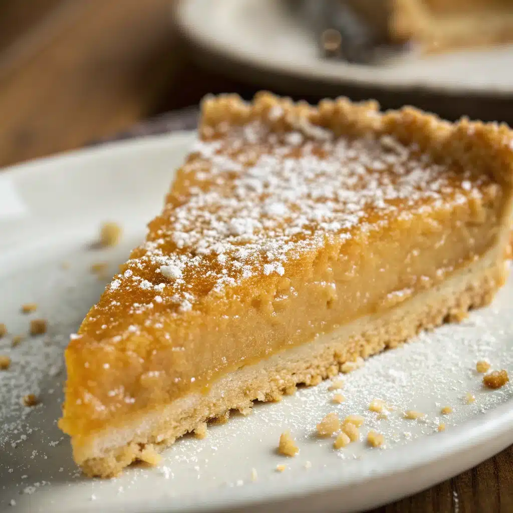 A macro shot of the texture of a Salted Honey Pie slice.