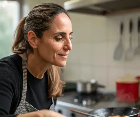 Helen Tois in the kitchen