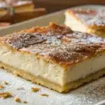 Gluten-Free Sopapilla Cheesecake Slice on Wooden Table