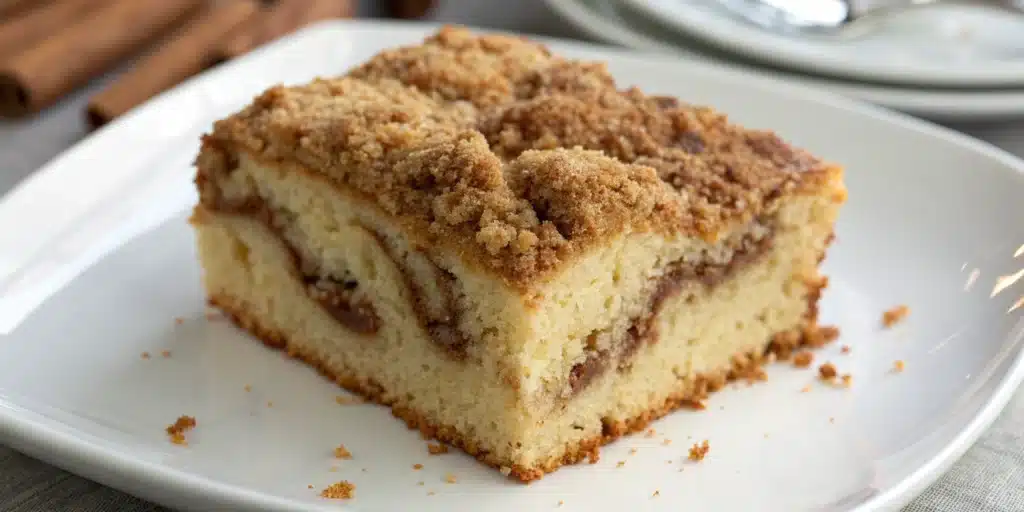 Gluten free cinnamon coffee cake with crumb topping