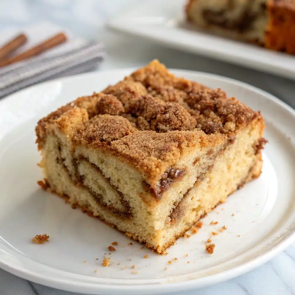 Served gluten free cinnamon coffee cake