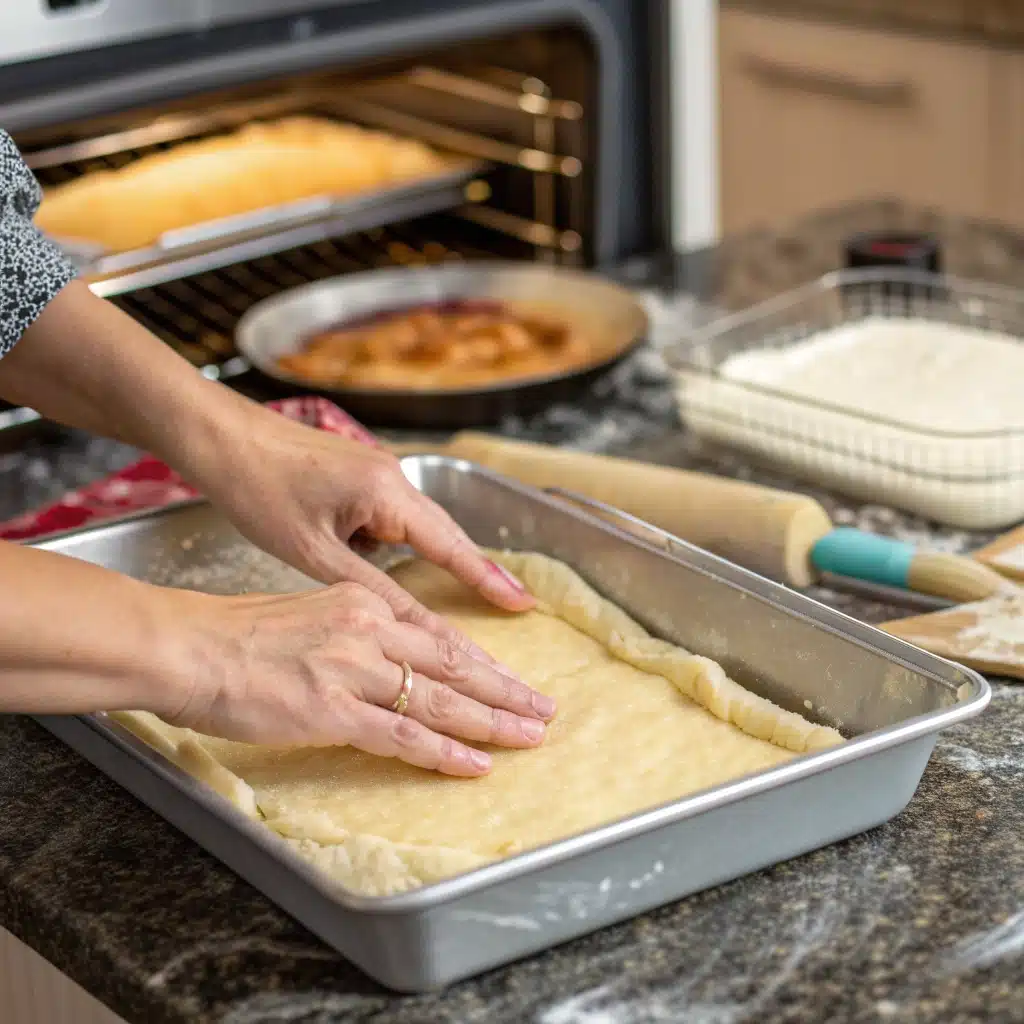 Sprinkling Cinnamon Sugar Over Cheesecake