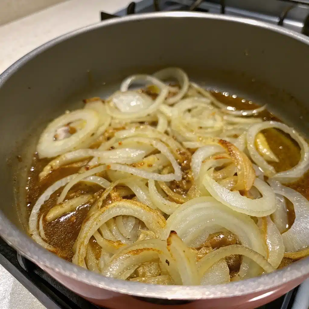 sautéing onions for ramen broth
