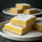 A perfect, single Gluten-Free Lemon Bar showing the buttery crust and smooth filling.