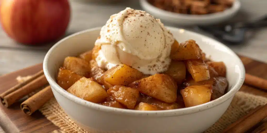 These warm Maple Air Fryer Apples are the perfect quick and healthy dessert.