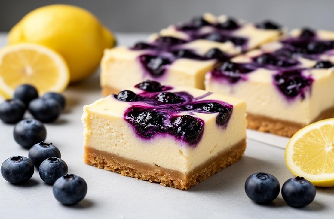 Gluten-Free Lemon Blueberry Cheesecake Bars