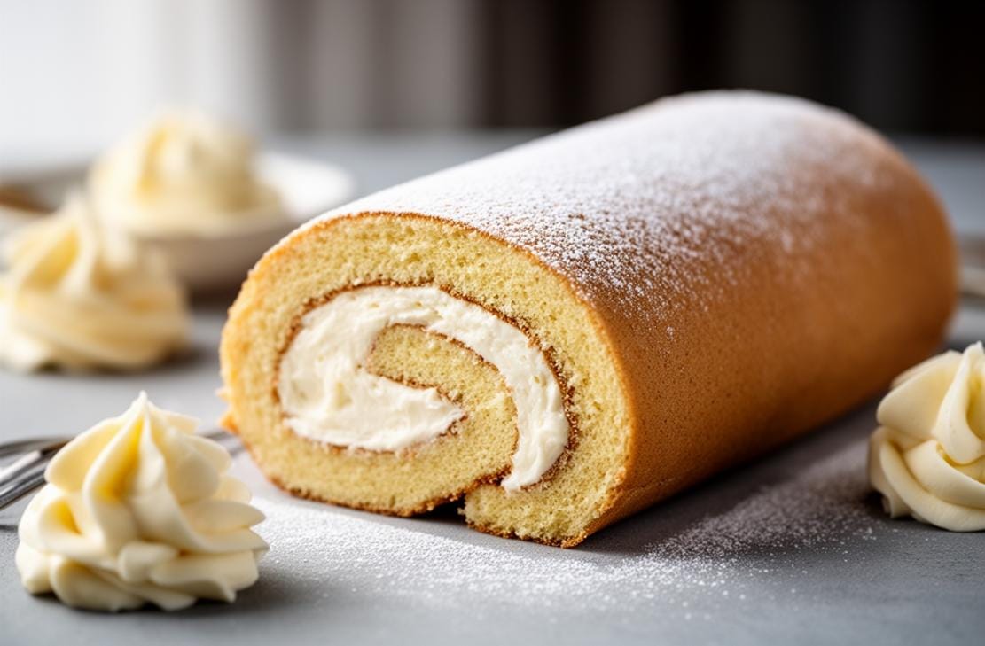 Gluten Free Vanilla Swiss Roll Cake