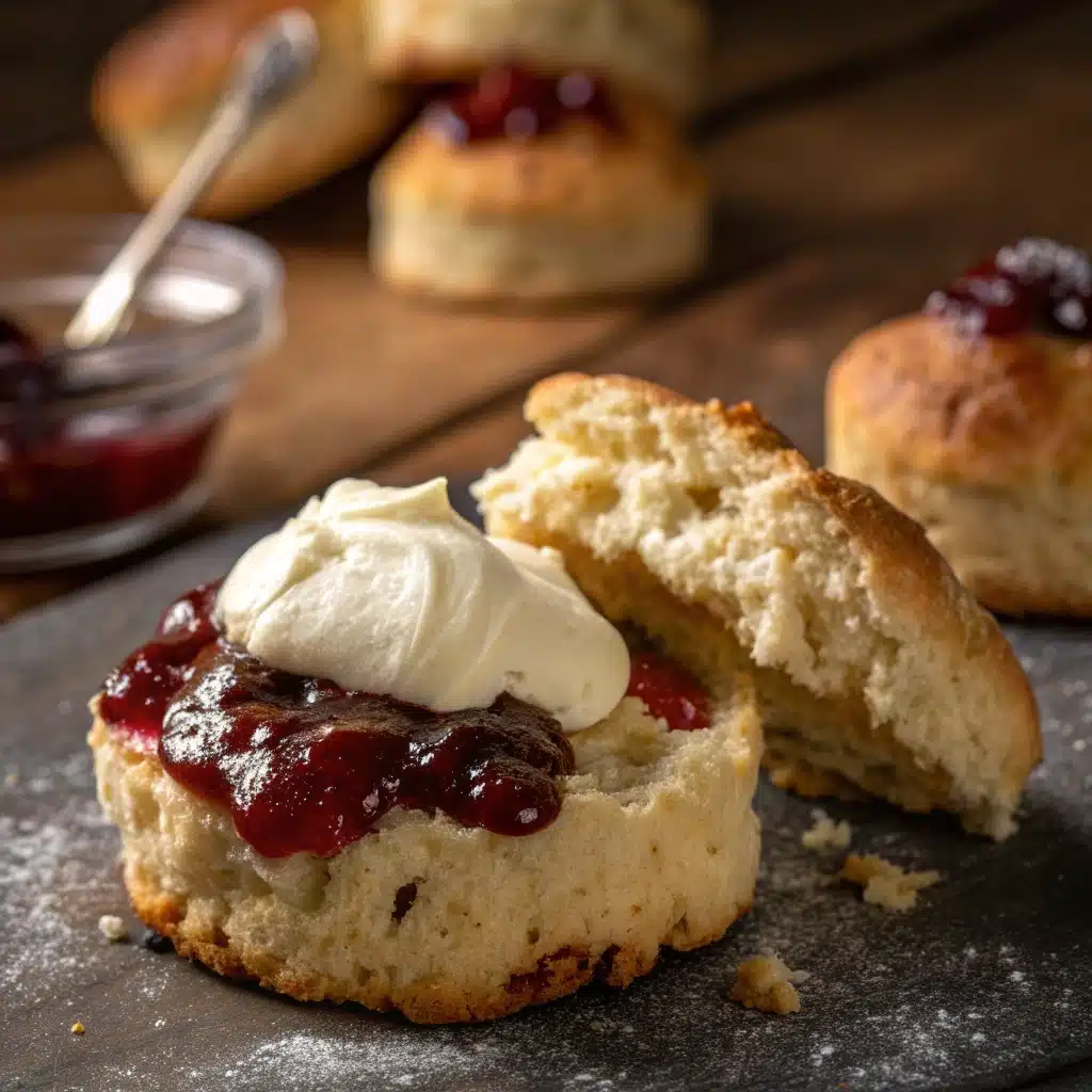 gluten free scones with jam and cream