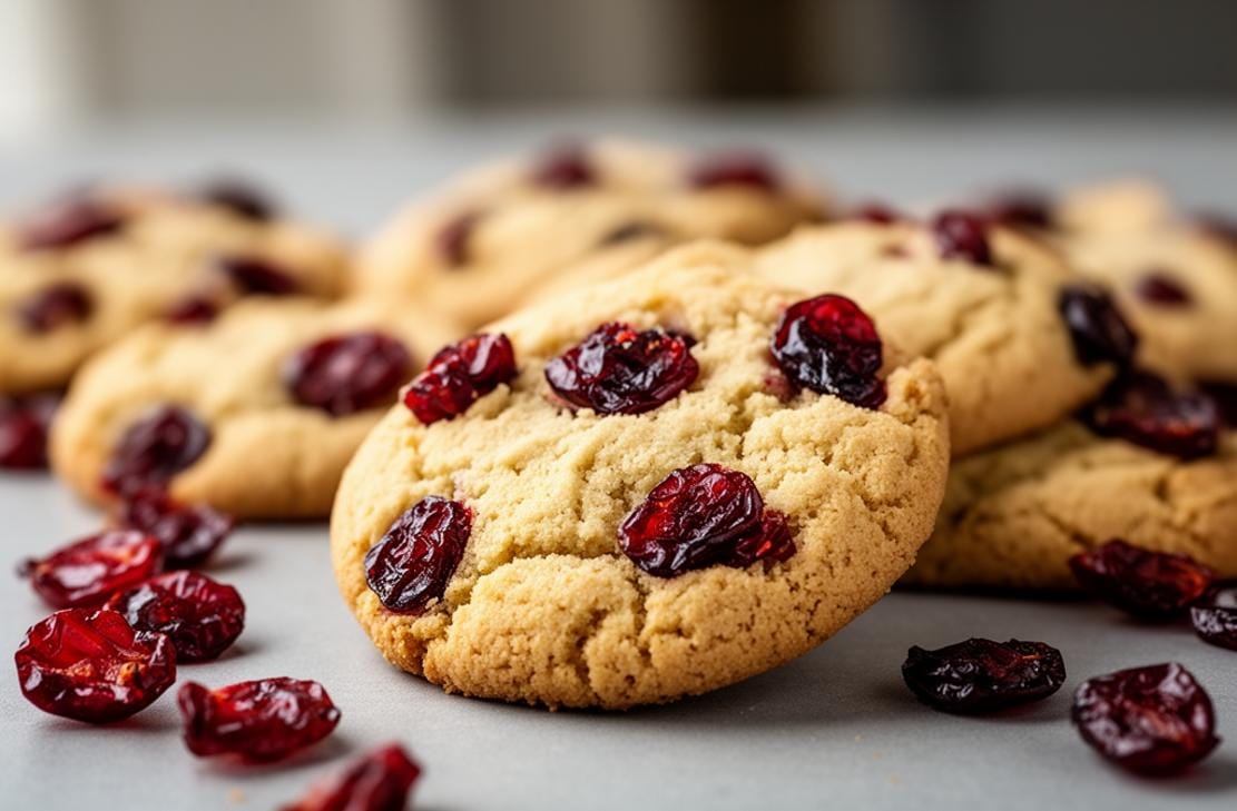 Almond Flour Cookies with Cranberries and Maple Syrup