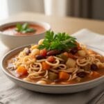 Easy Classic Minestrone Soup with Gluten-Free Noodles recipe