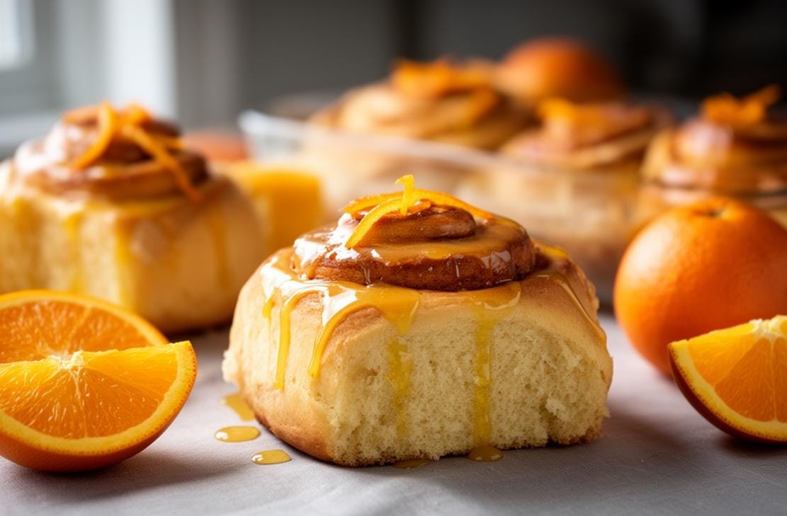 Fluffy Glazed Gluten Free Orange Rolls