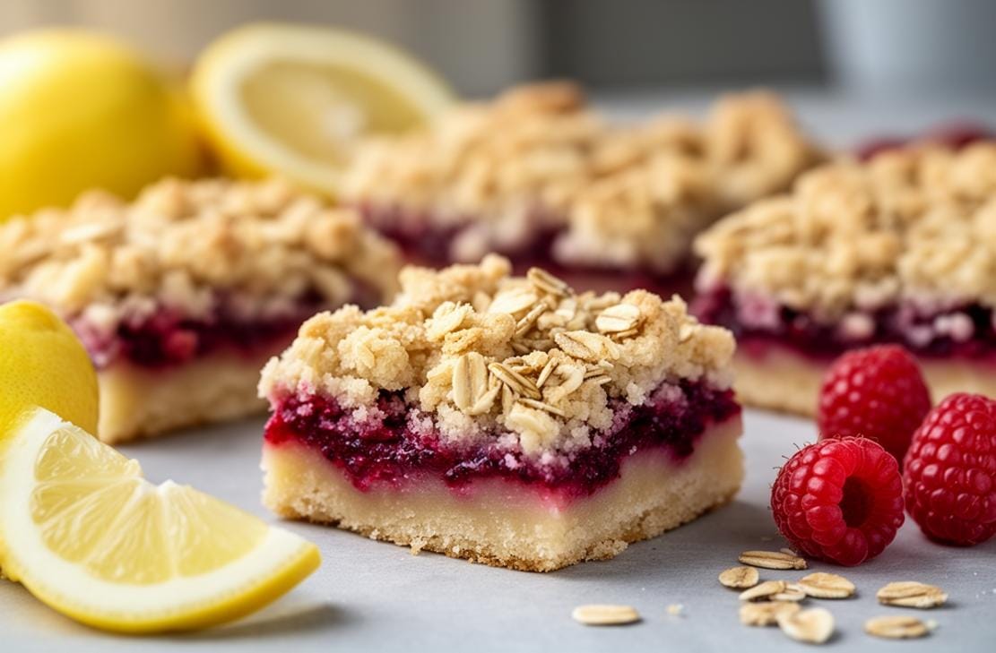 Lemon Raspberry Crumble Bars