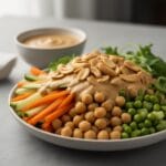Easy Peanut Chickpea and Veggie Bowls recipe