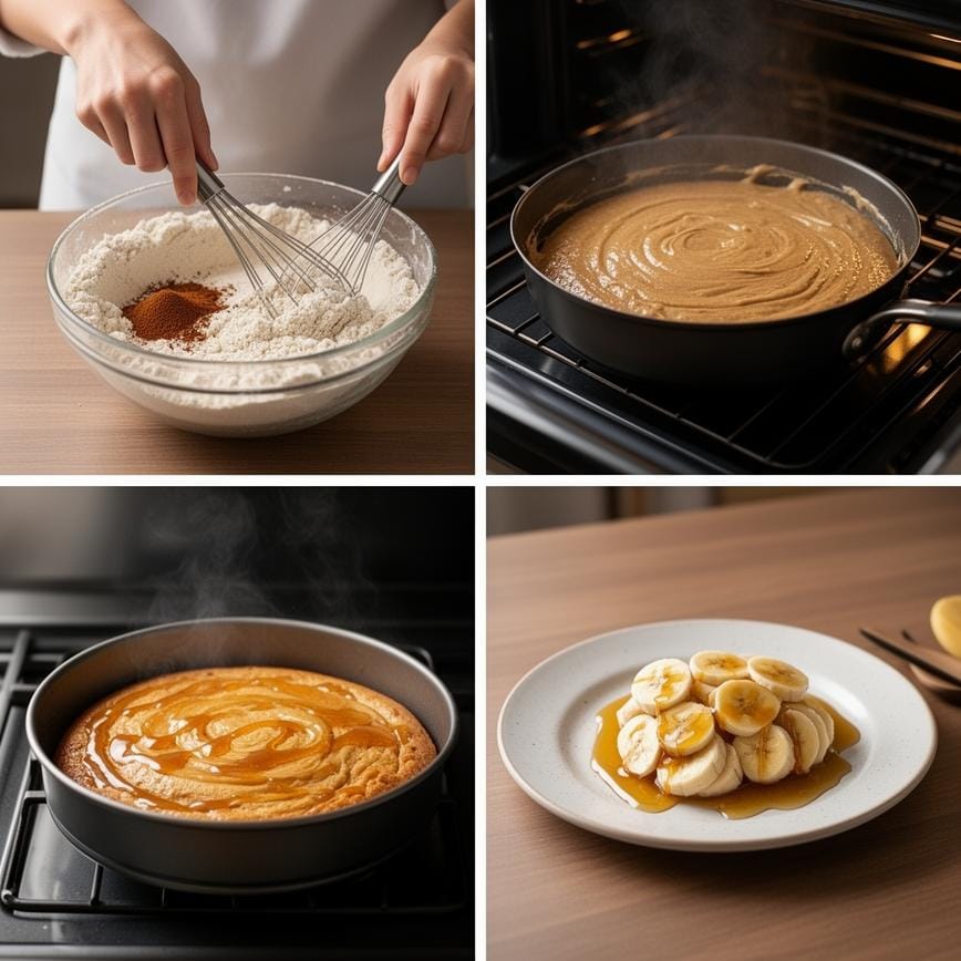 Salted Caramel Banana Cake steps