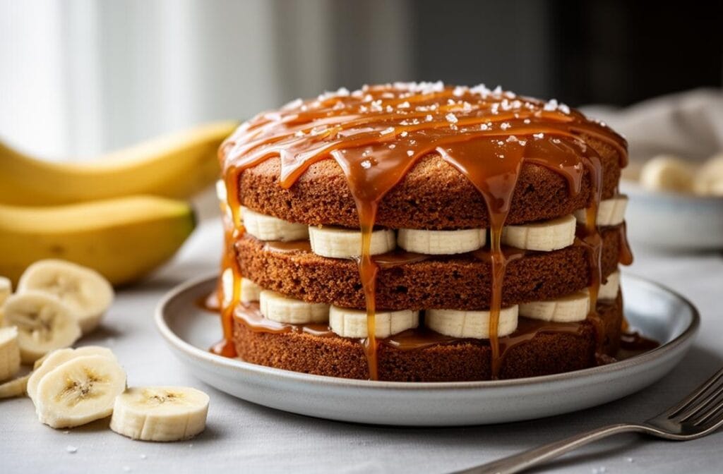 Salted Caramel Banana Cake