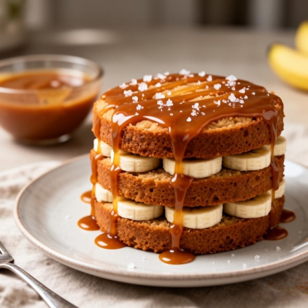 Easy Salted Caramel Banana Cake recipe