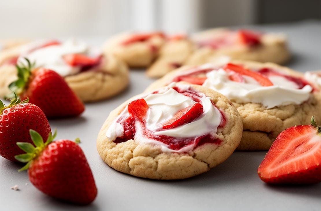 Strawberries and Cream Cookies