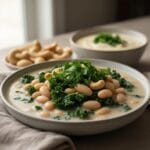 Easy White Bean and Kale Soup Made with Cashew Cream recipe