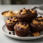 Easy Chocolate Peanut Butter Banana Muffins recipe